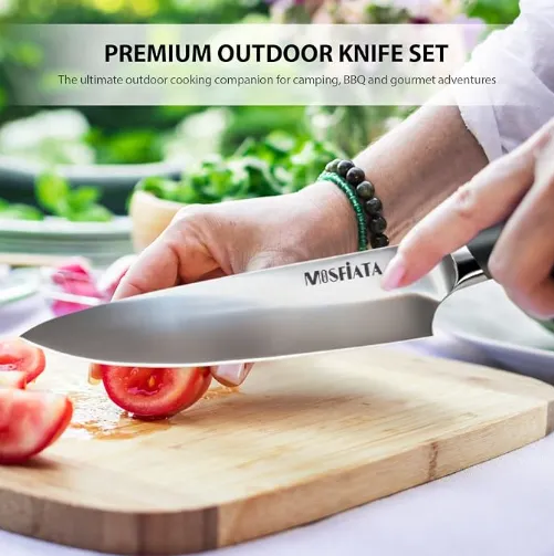 MOSFiATA set coltelli cucina 19 pezzi borsa viaggio inox