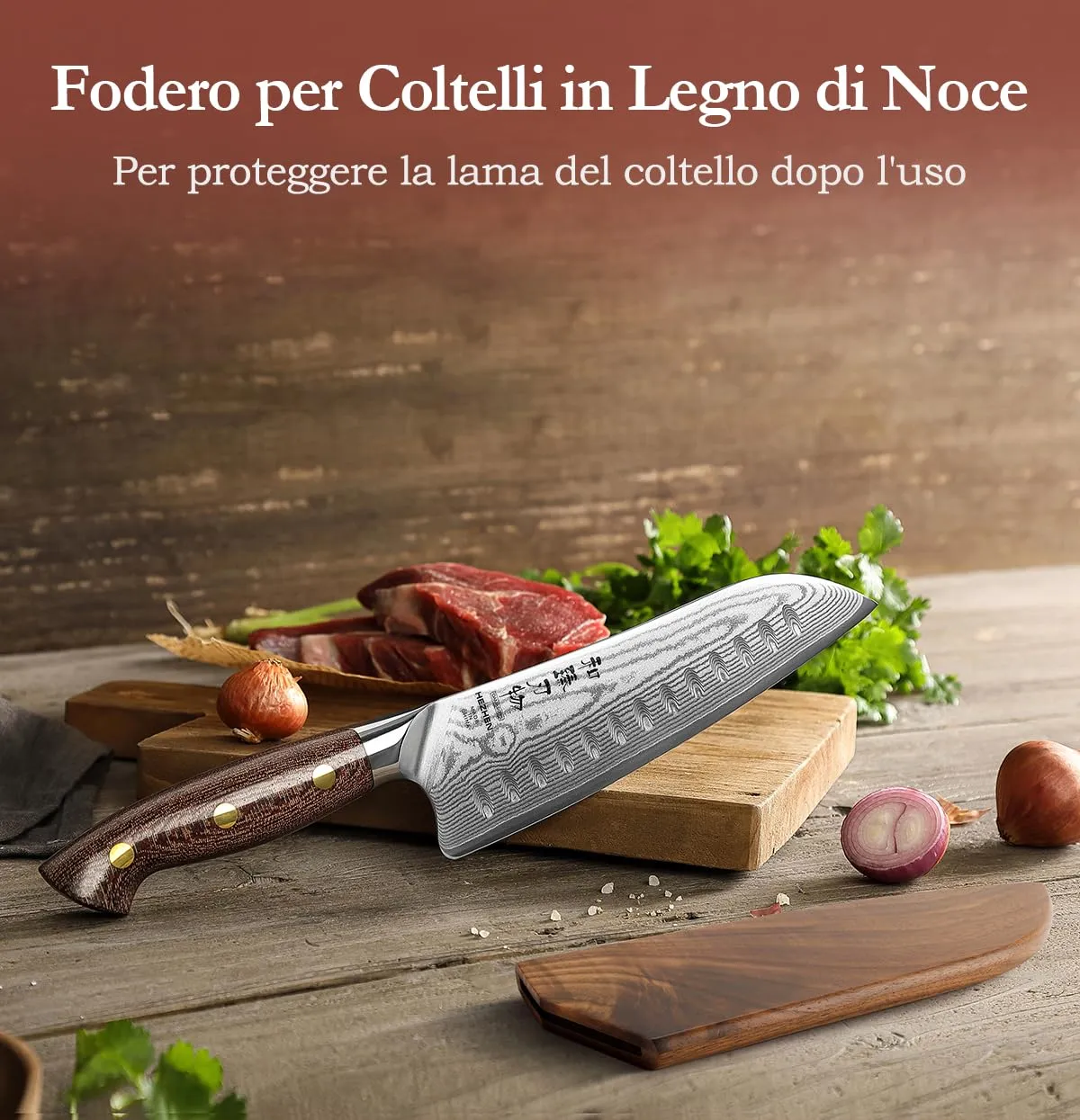 HEZHEN Damasco Coltello da Chef 19 cm Acciaio Damasco