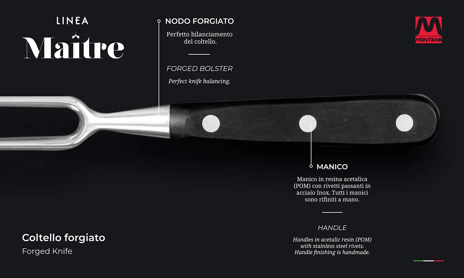 Montana Maitre forchettone forgiato 30 cm acciaio azoto