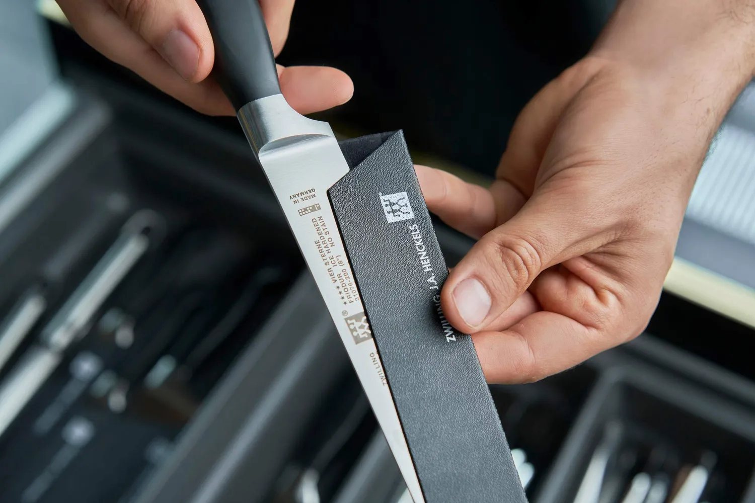 Zwilling fodero coltelli nero plastica lama fino 13 cm