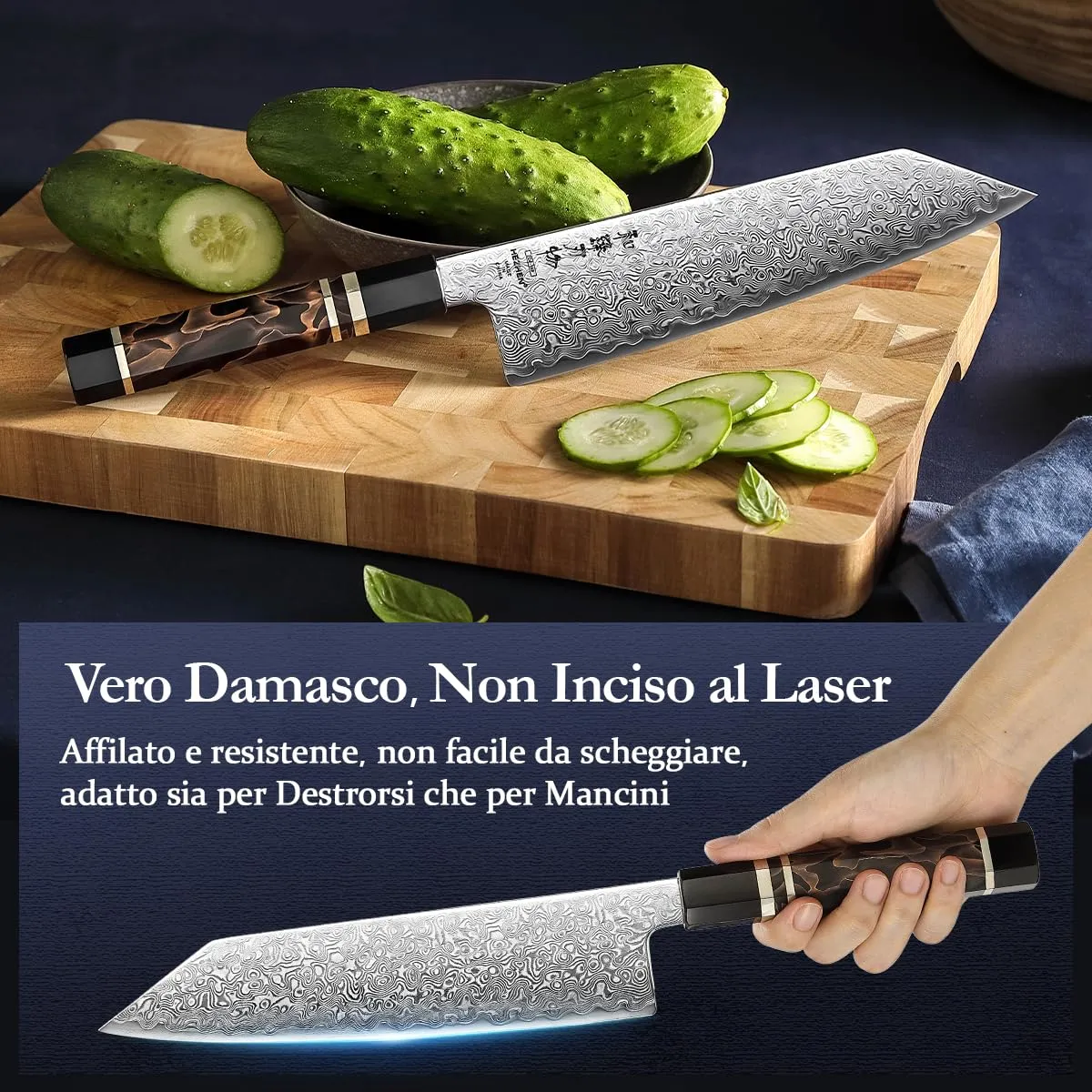 HEZHEN ZDP-189 Kiritsuke Coltello Chef Damasco 65 HRC