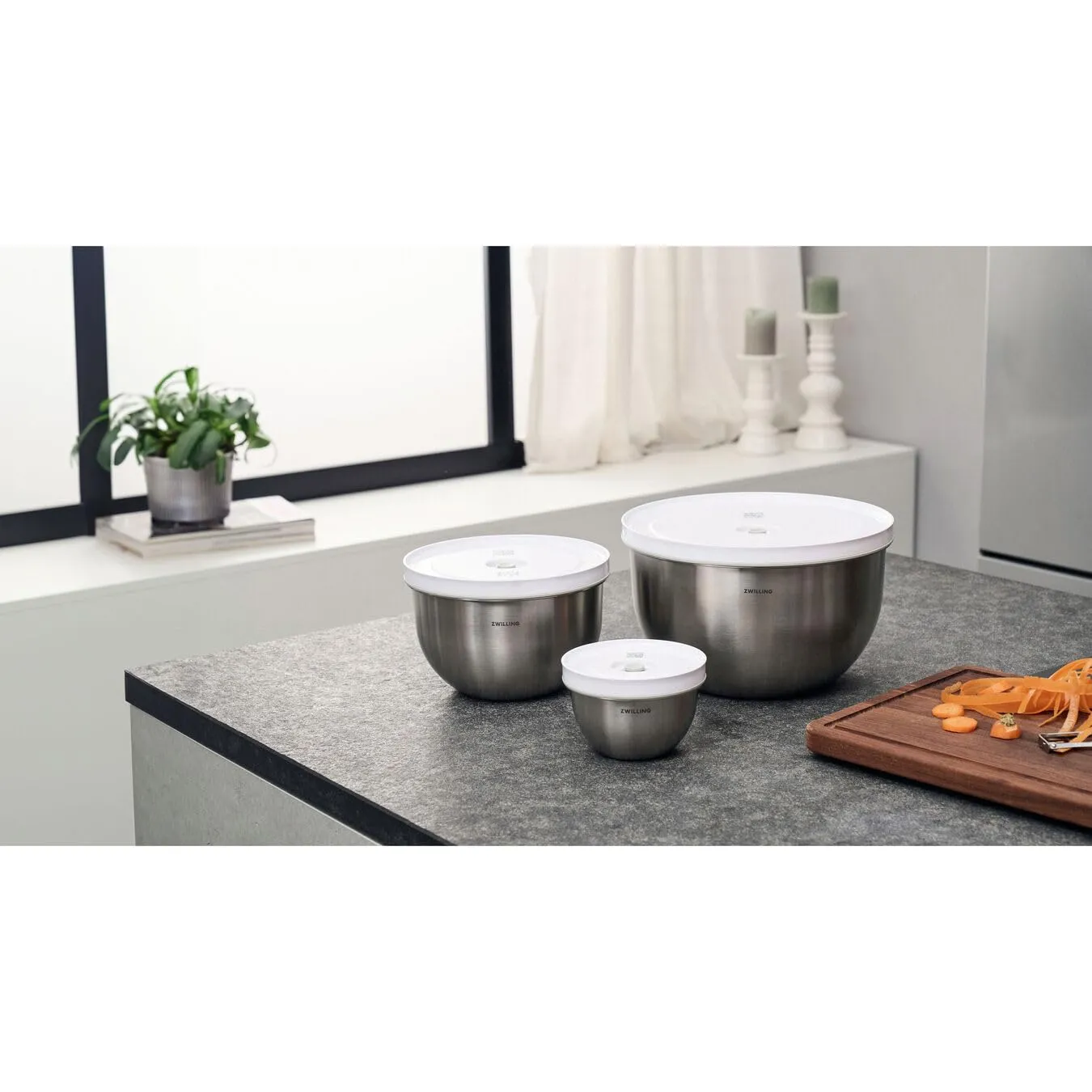 Zwilling Fresh & Save set 6 ciotole acciaio 12-18-24 cm coperchio