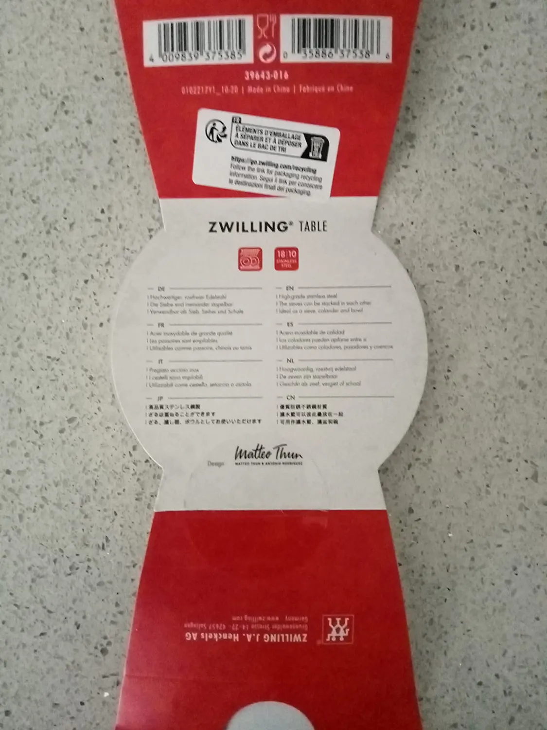 ZWILLING Table Colino 16 cm Acciaio Inox Scolapasta