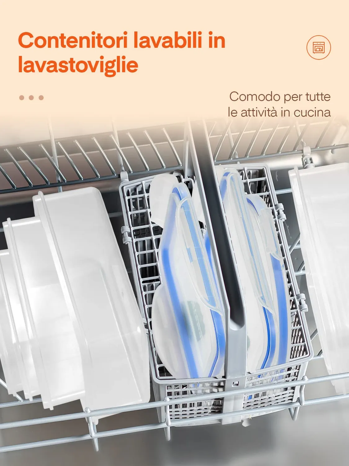 D.Perlla contenitori alimenti 8 pezzi ermetici BPA free