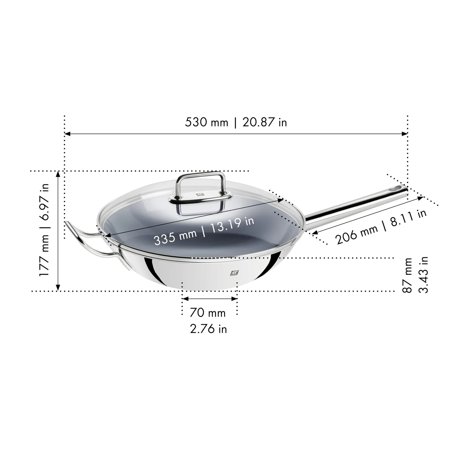 Zwilling Plus 40992-032 Wok Acciaio 32 cm con Coperchio Griglia