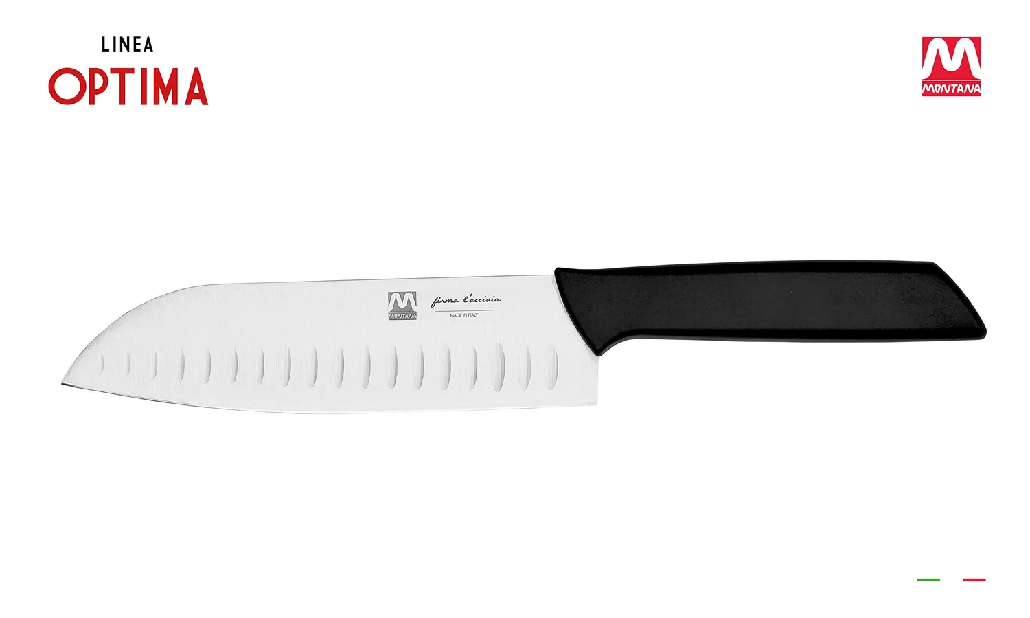 Montana Optima Coltello Santoku Alveolato 18 cm
