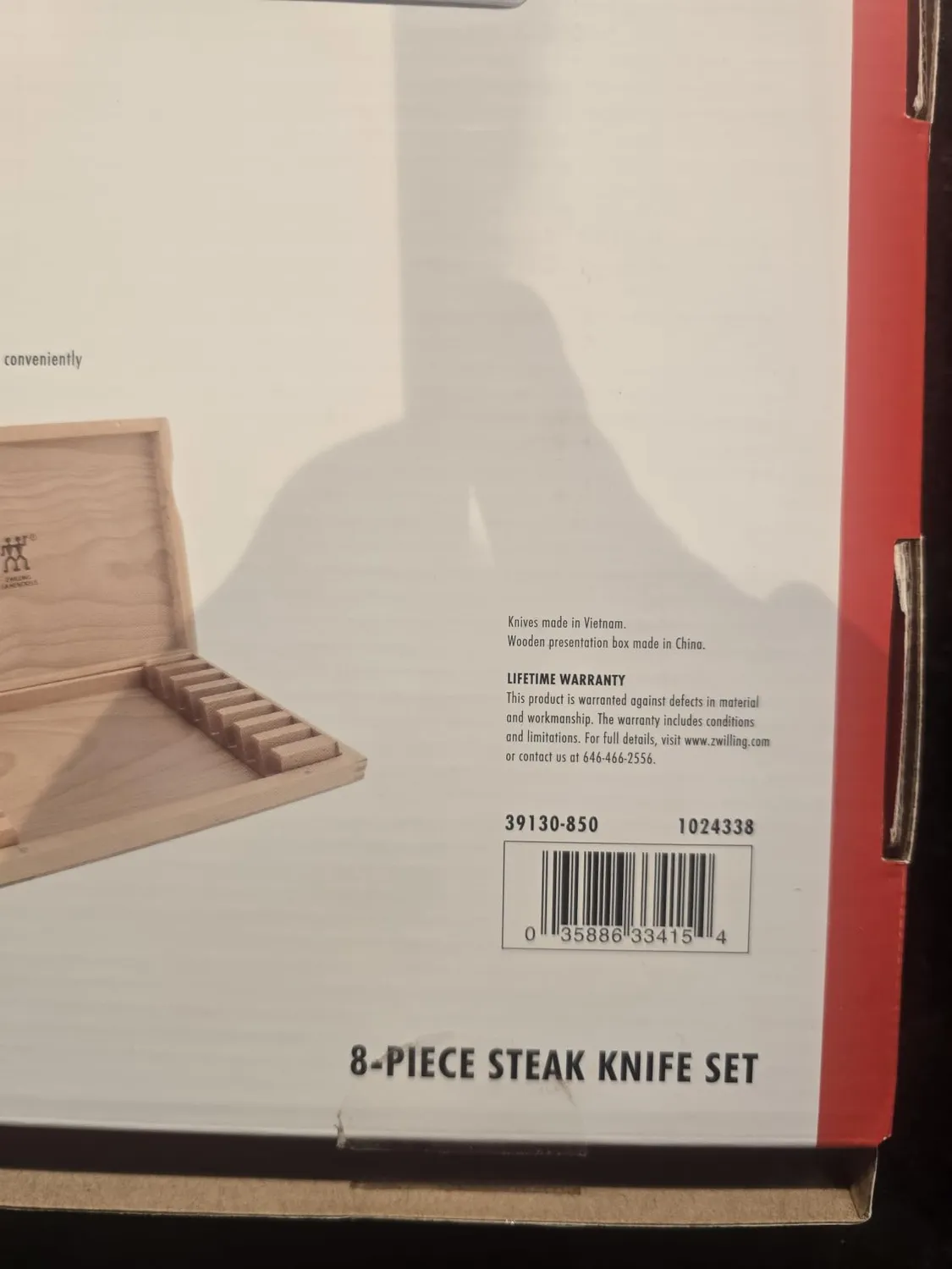 Zwilling set 8 coltelli bistecca 10,2 cm seghettati