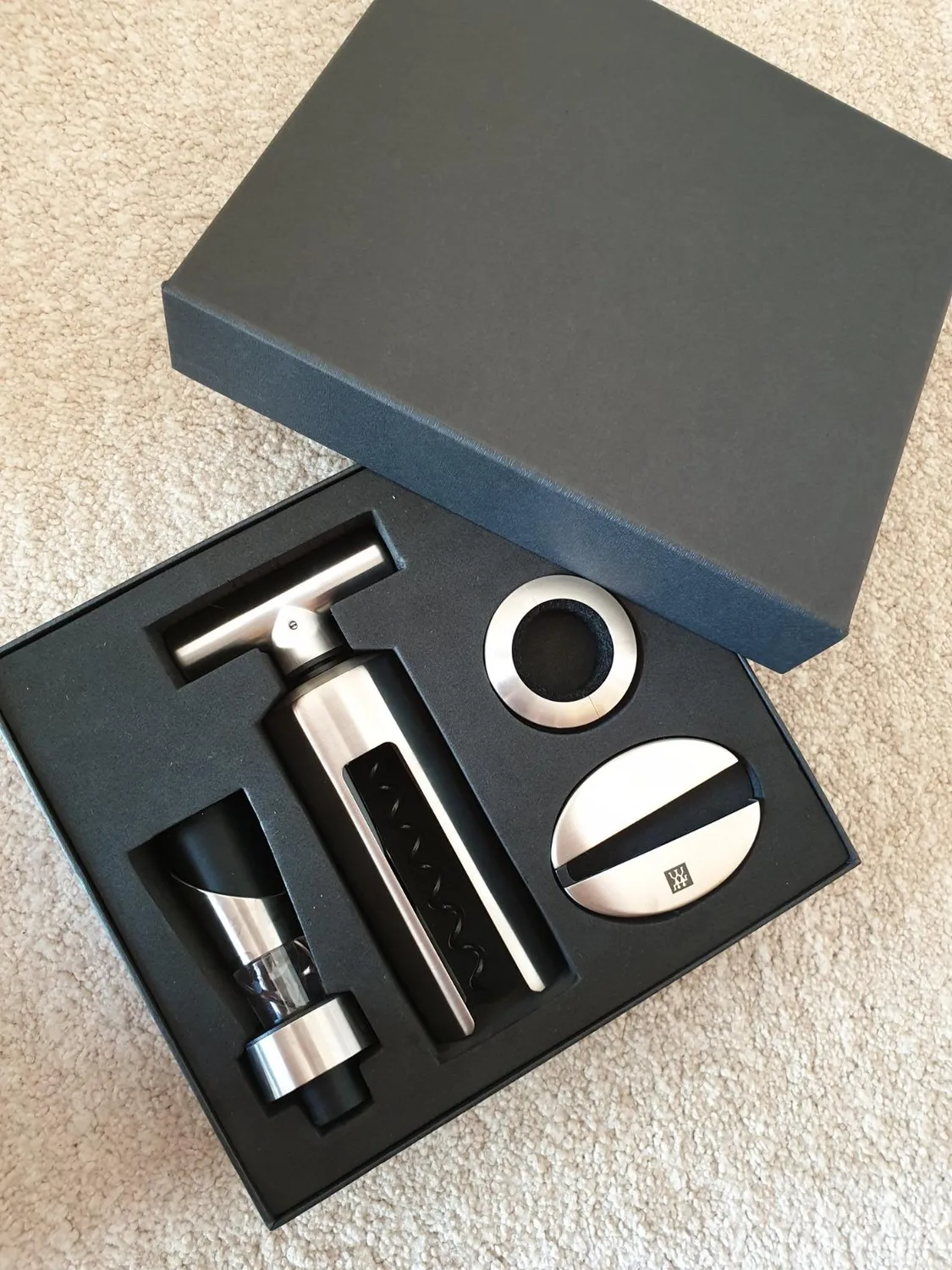 Zwilling Sommelier 39500-054 set vino 4 pezzi acciaio nero