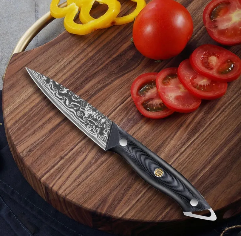 MOSFiATA Damascus coltello spelucchino 3,5" lama damasco