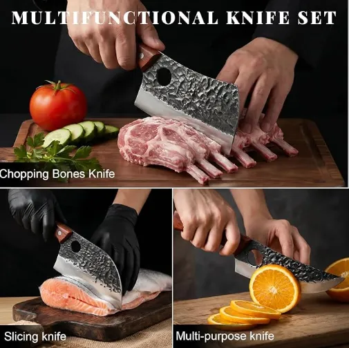 MOSFiATA set mannaie chef serbe 3 pezzi forgiate
