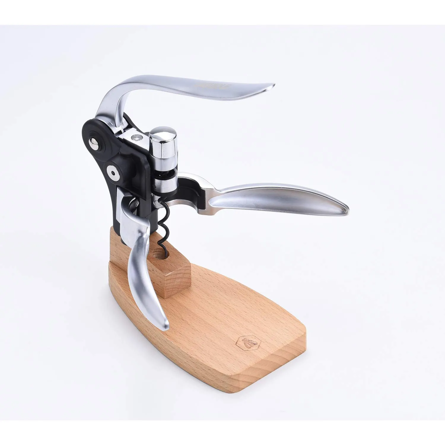 Laguiole en Aubrac cavatappi leva base legno 15 cm argento