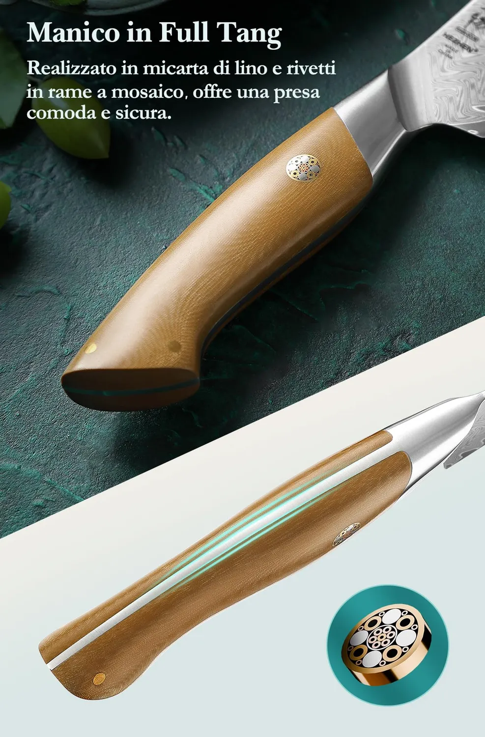 HEZHEN Damasco 14 cm coltello universale 67 strati