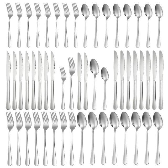 D.Perlla posate acciaio inox 48 pezzi 8 persone argento
