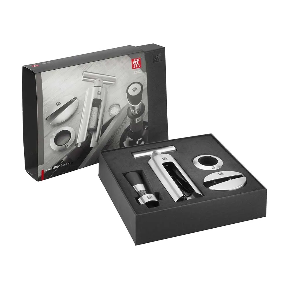 Zwilling Sommelier 39500-054 set vino 4 pezzi acciaio nero