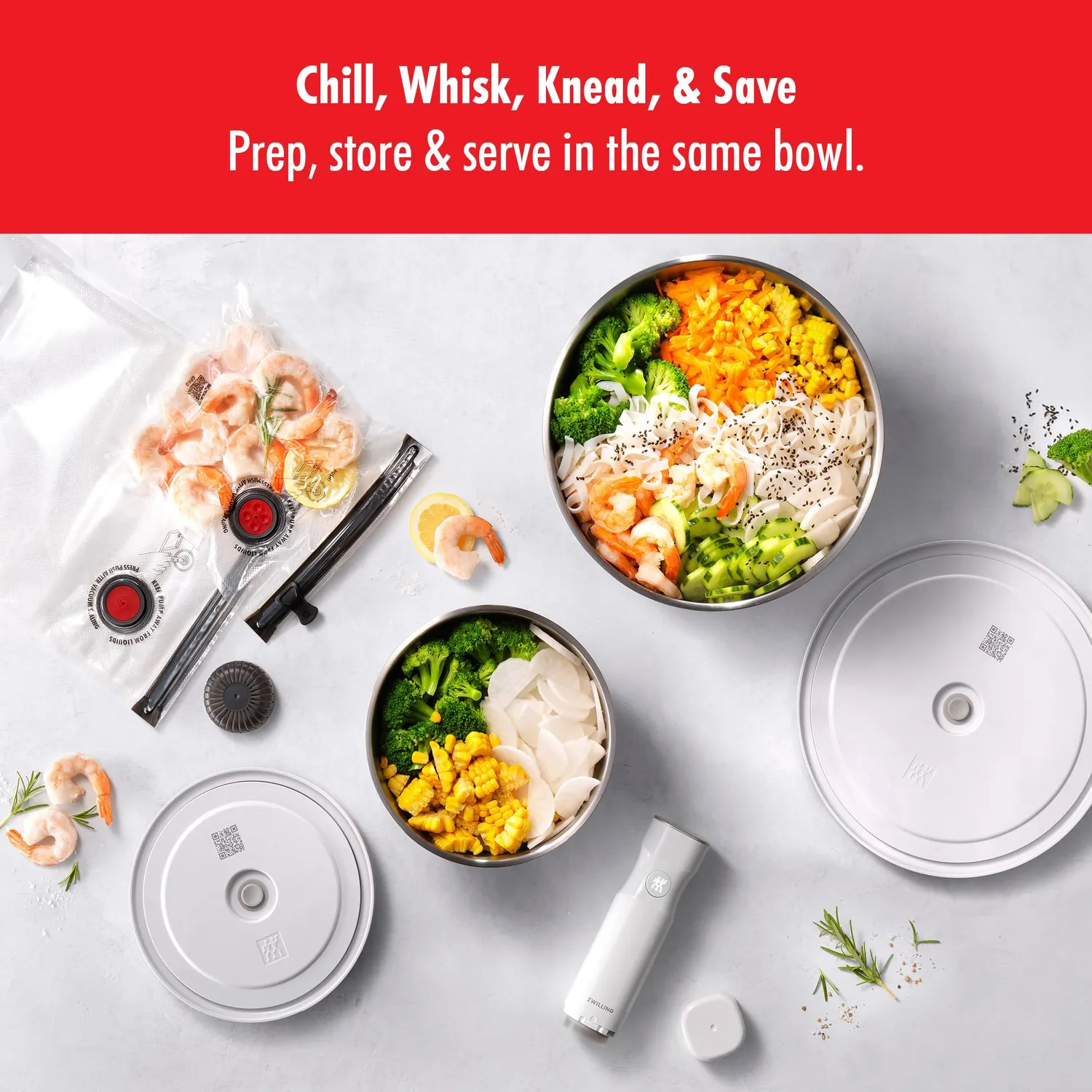 Zwilling Fresh & Save set ciotole sottovuoto 9 pezzi inox