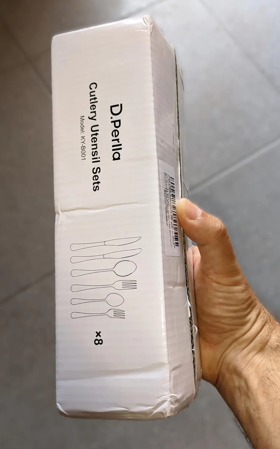 D.Perlla posate acciaio inox 48 pezzi 8 persone argento