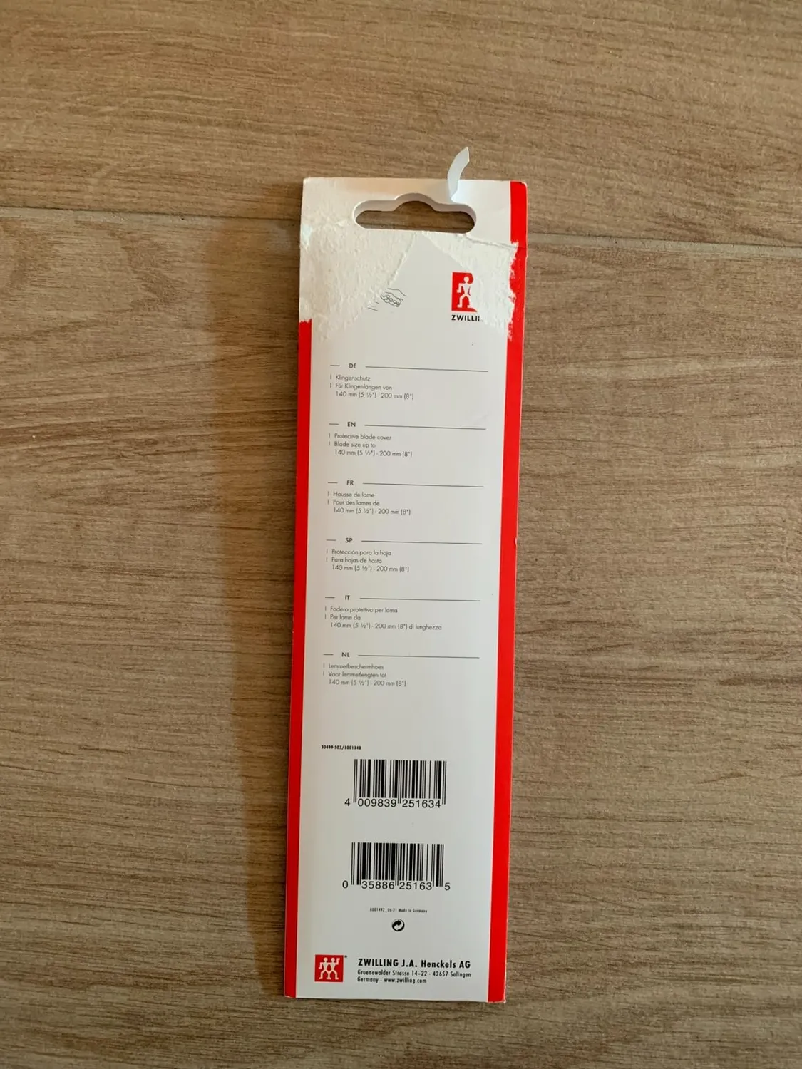 Zwilling fodero coltelli nero plastica lama fino 13 cm
