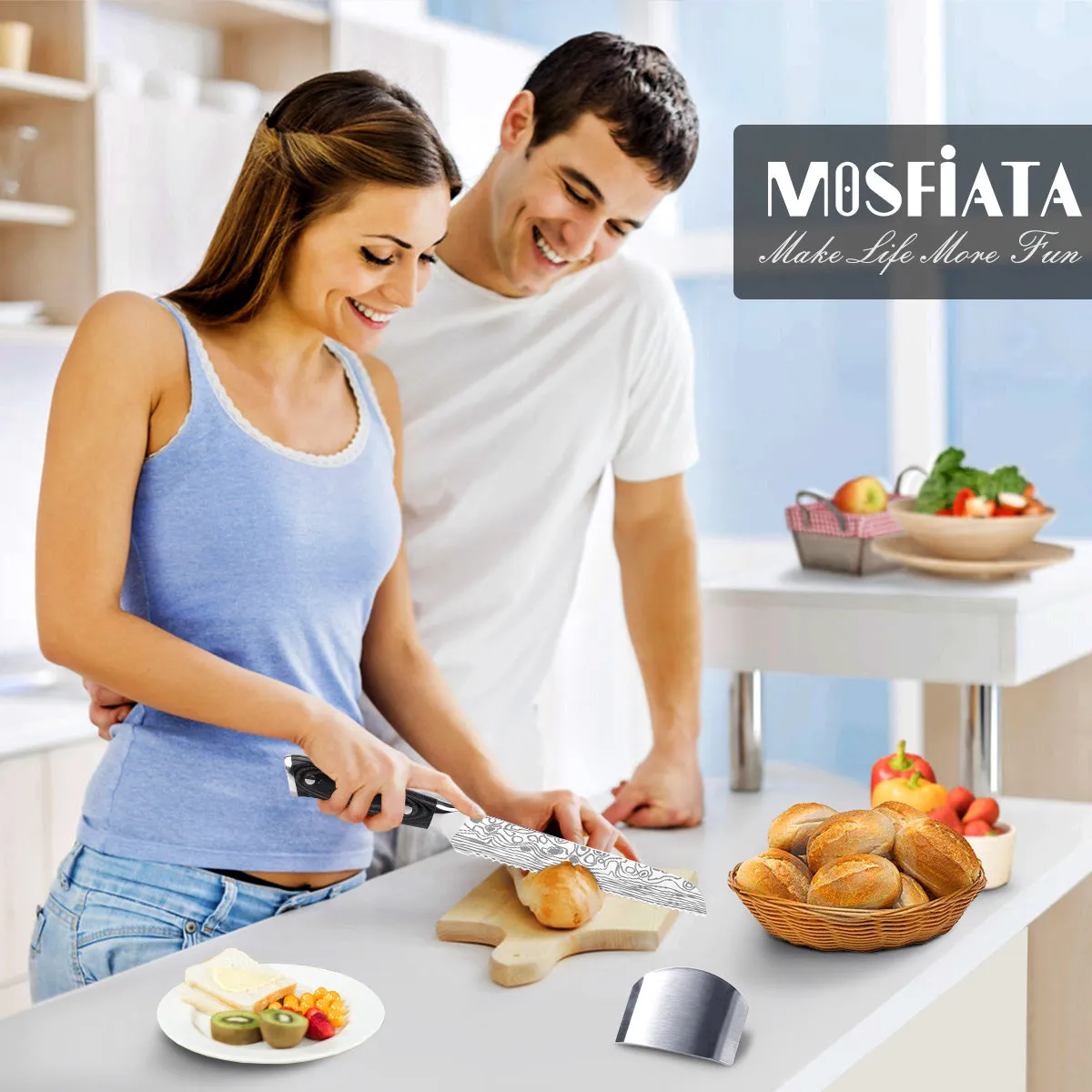 MOSFiATA coltello pane 8 pollici seghettato acciaio