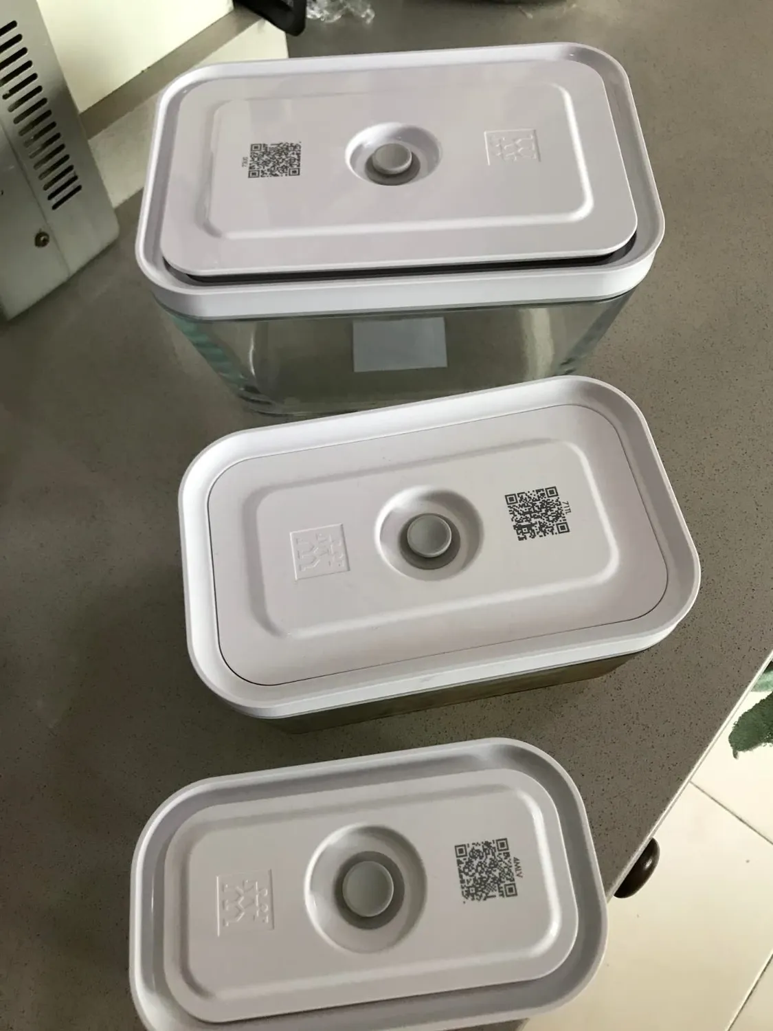 Zwilling Fresh & Save contenitori vetro 3 pezzi bianco