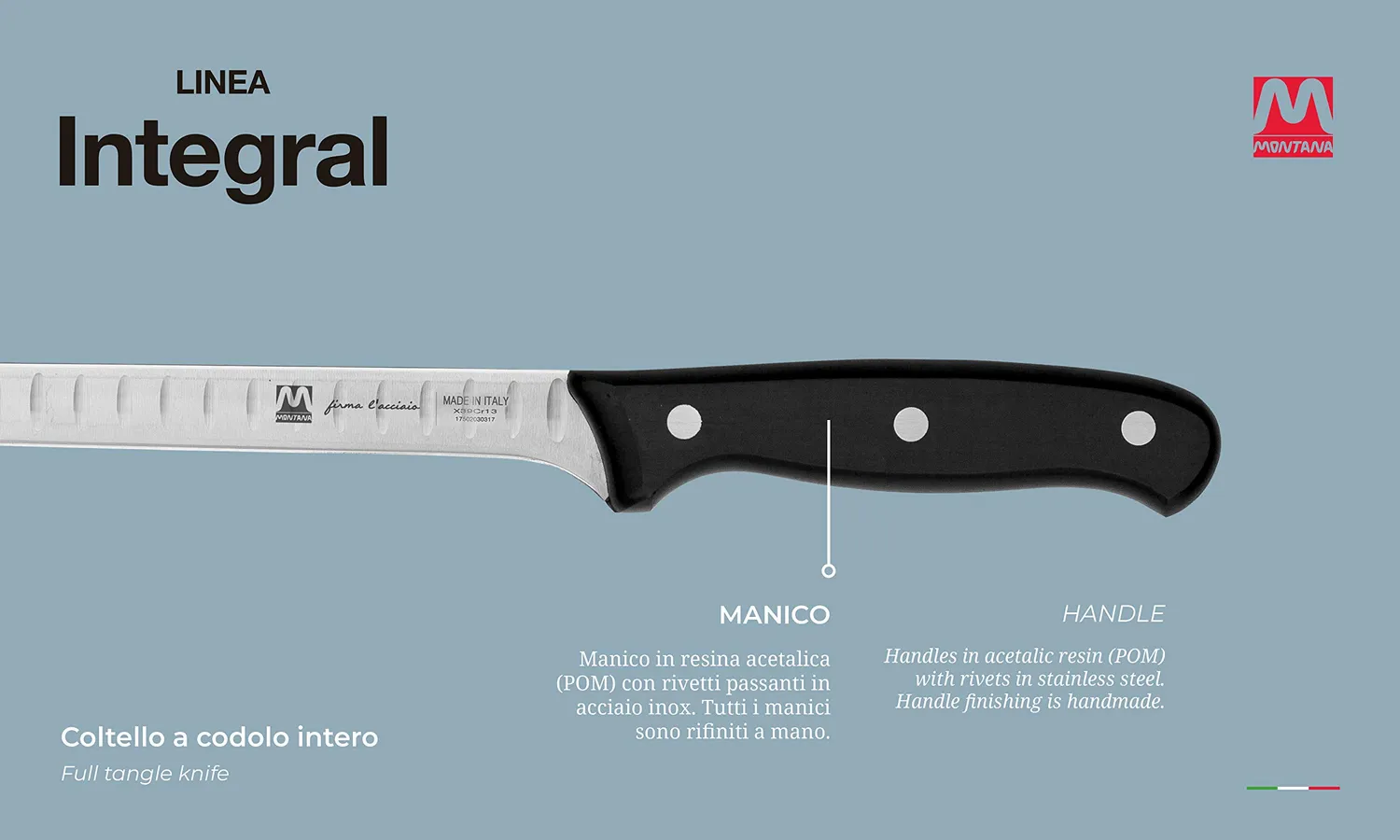 Montana Integral Coltello Salmone Alveolato 26 cm Inox