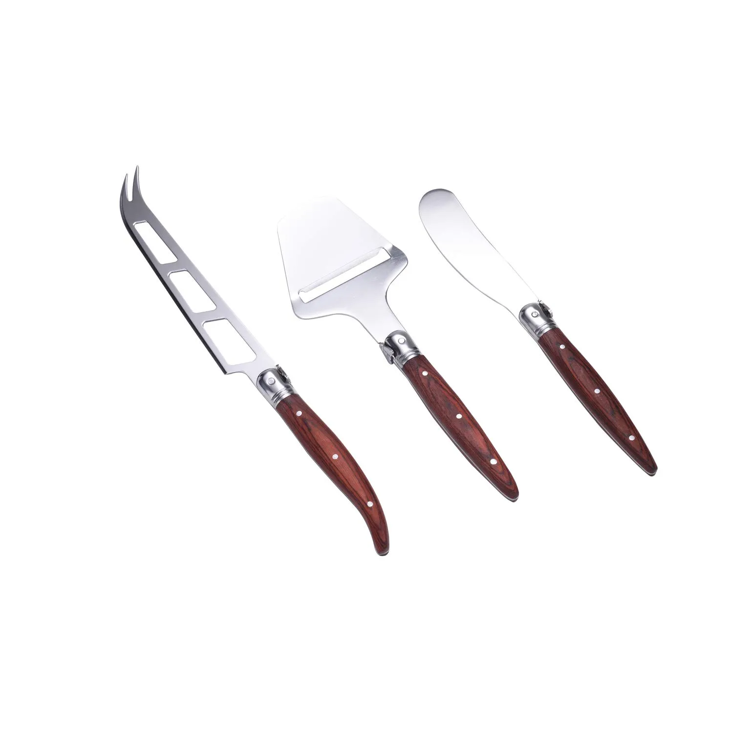 Laguiole en Aubrac set 3 coltelli formaggio legno marrone