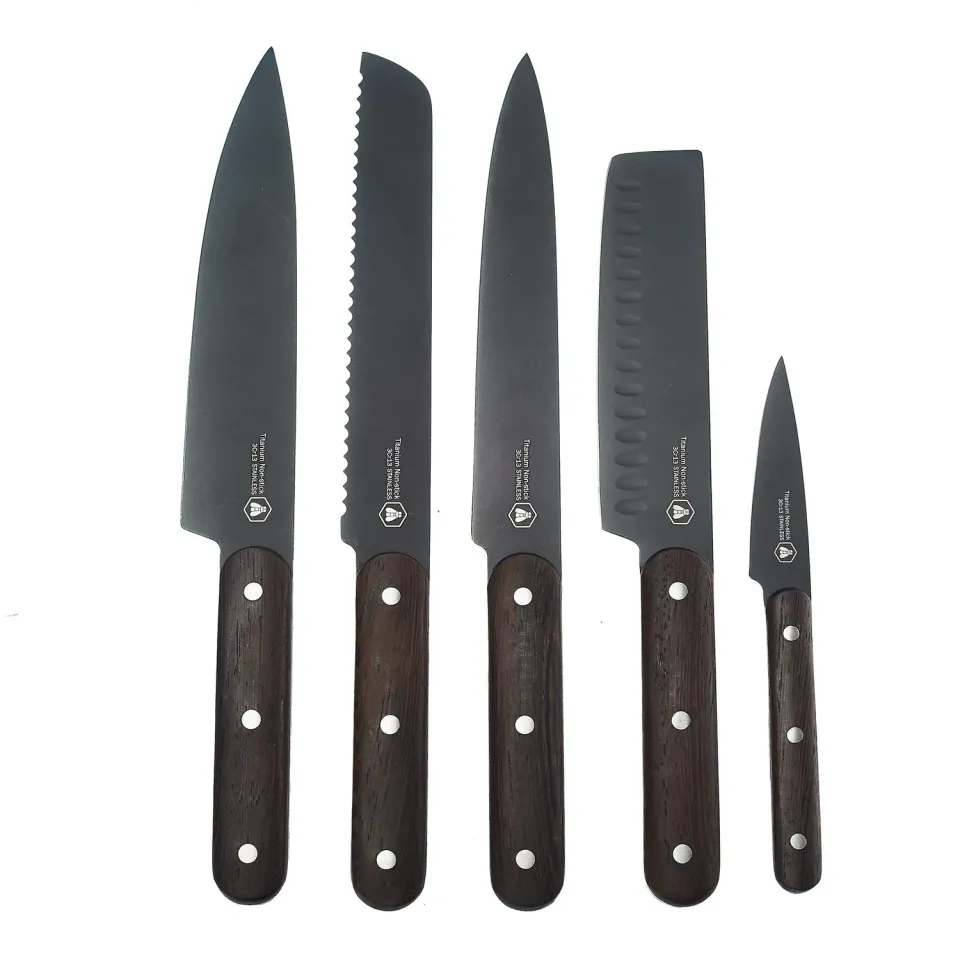 Laguiole en Aubrac Côté Cuisine set 5 coltelli lama nera