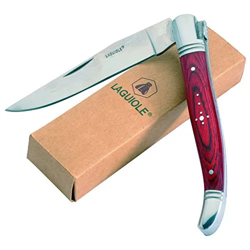 Laguiole 10 coltelli pieghevoli legno esotico inox