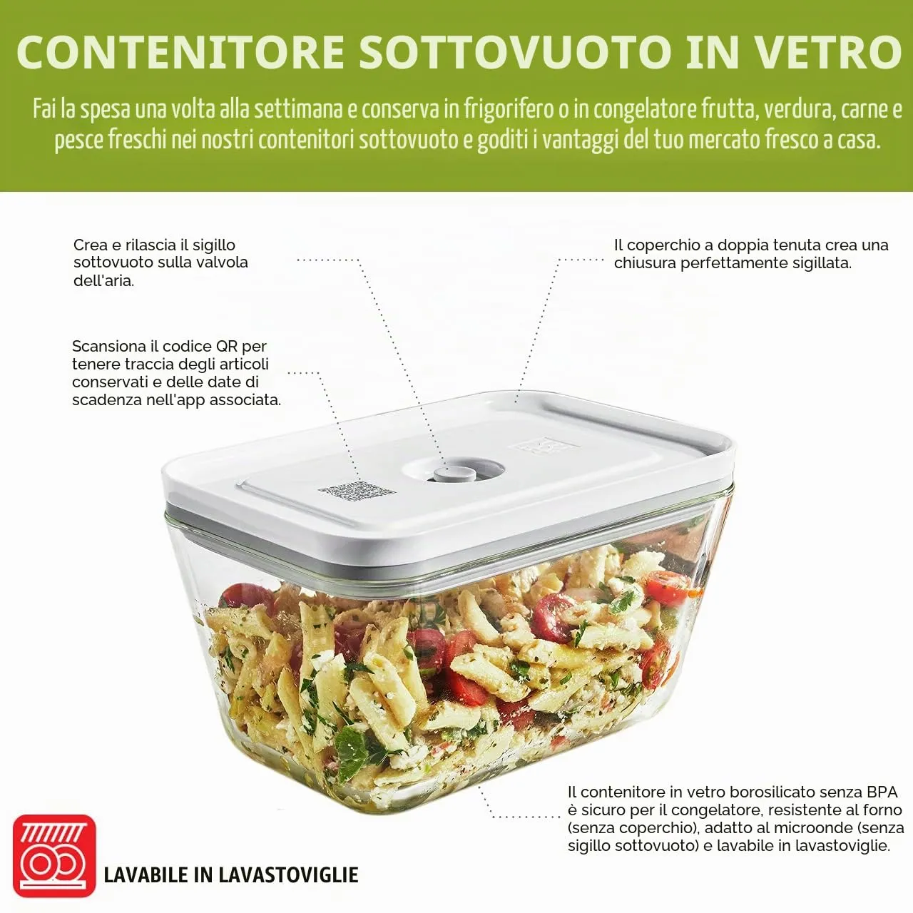 Zwilling Fresh & Save Contenitore Sottovuoto Vetro S Grigio