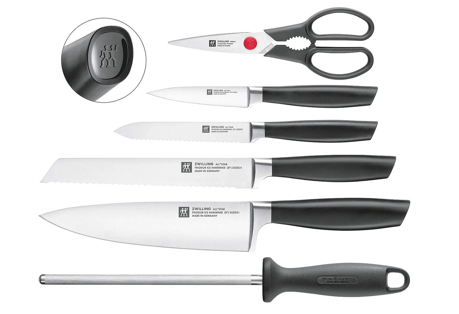 Zwilling All Star set coltelli ceppo 7 pezzi nero