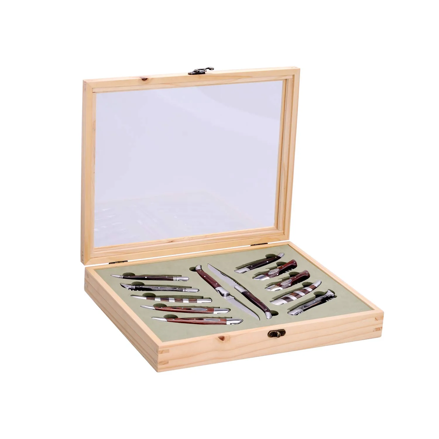 Laguiole en Aubrac coltelli pieghevoli pakka set 12 pezzi regalo