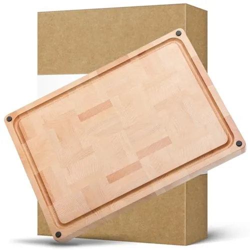 HEZHEN tagliere cucina legno faggio doppio lato scanalatura