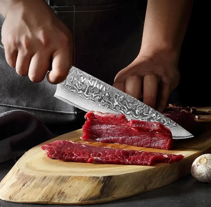 MOSFiATA Damascus coltello chef 8 pollici acciaio VG-10