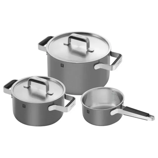 Zwilling Pure Set 3 Pentole Acciaio Grigio 16-24 cm