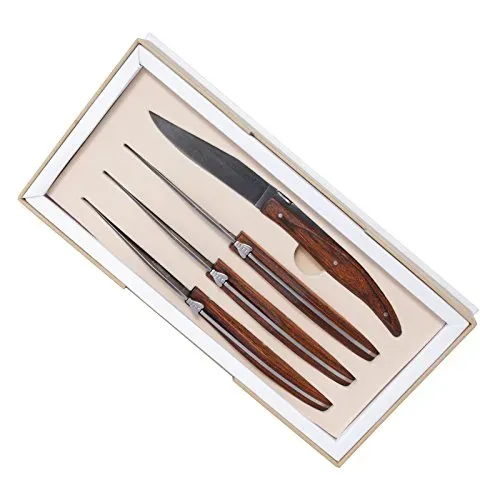 Laguiole Stonewash set 4 coltelli bistecca lama liscia