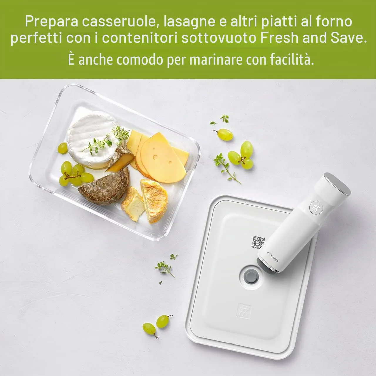 Zwilling Fresh & Save Contenitore Sottovuoto Vetro S Grigio
