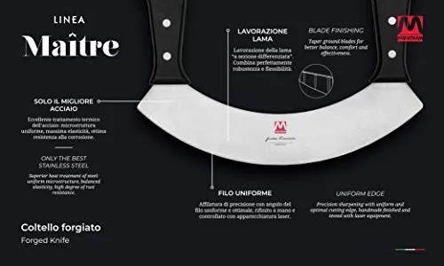 Montana Maitre mezzaluna cucina 25 cm acciaio azoto