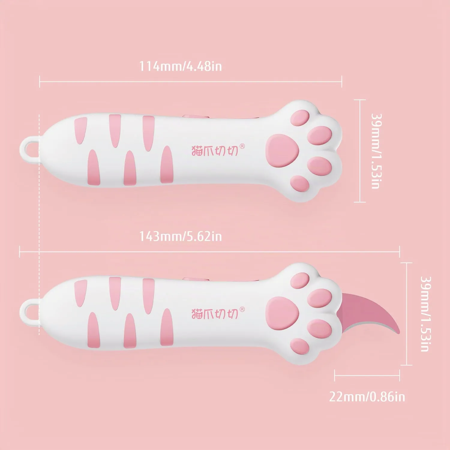 MEOWKIT Cutter Zampa Gatto Rosa Taglierino Mini