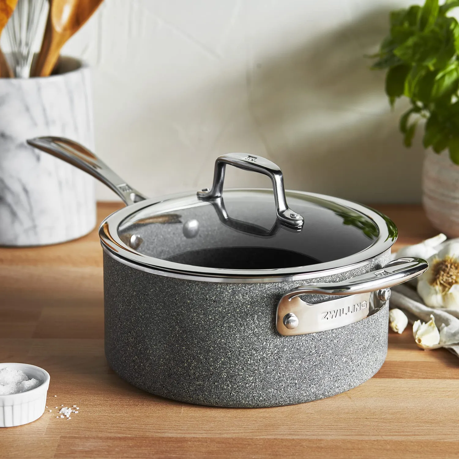 Zwilling Vitale casseruola antiaderente con coperchio grigio
