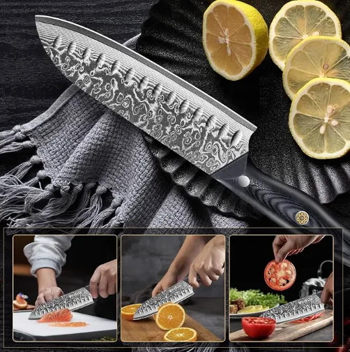 MOSFiATA Santoku Damasco 18 cm VG10 Manico G10