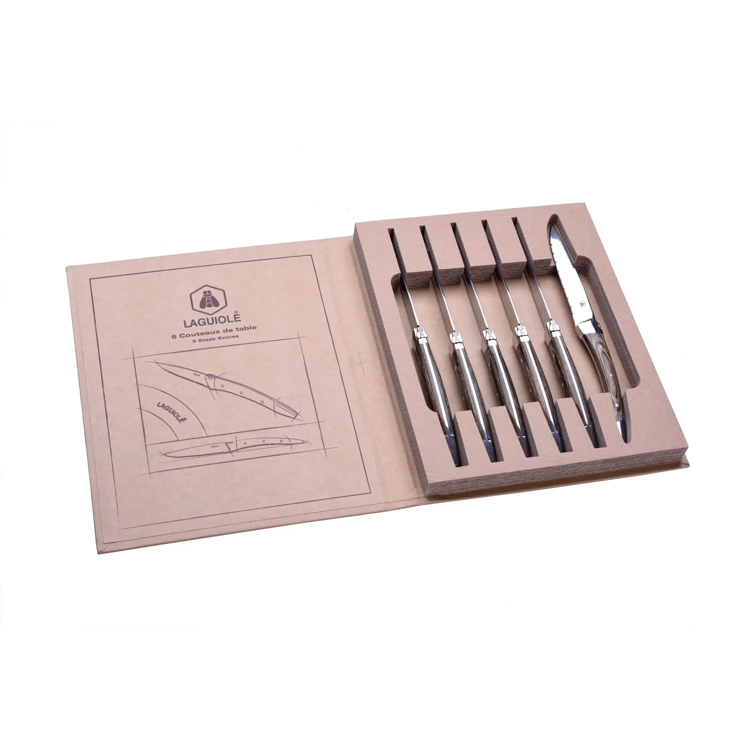 Laguiole Arue set 6 coltelli bistecca cofanetto