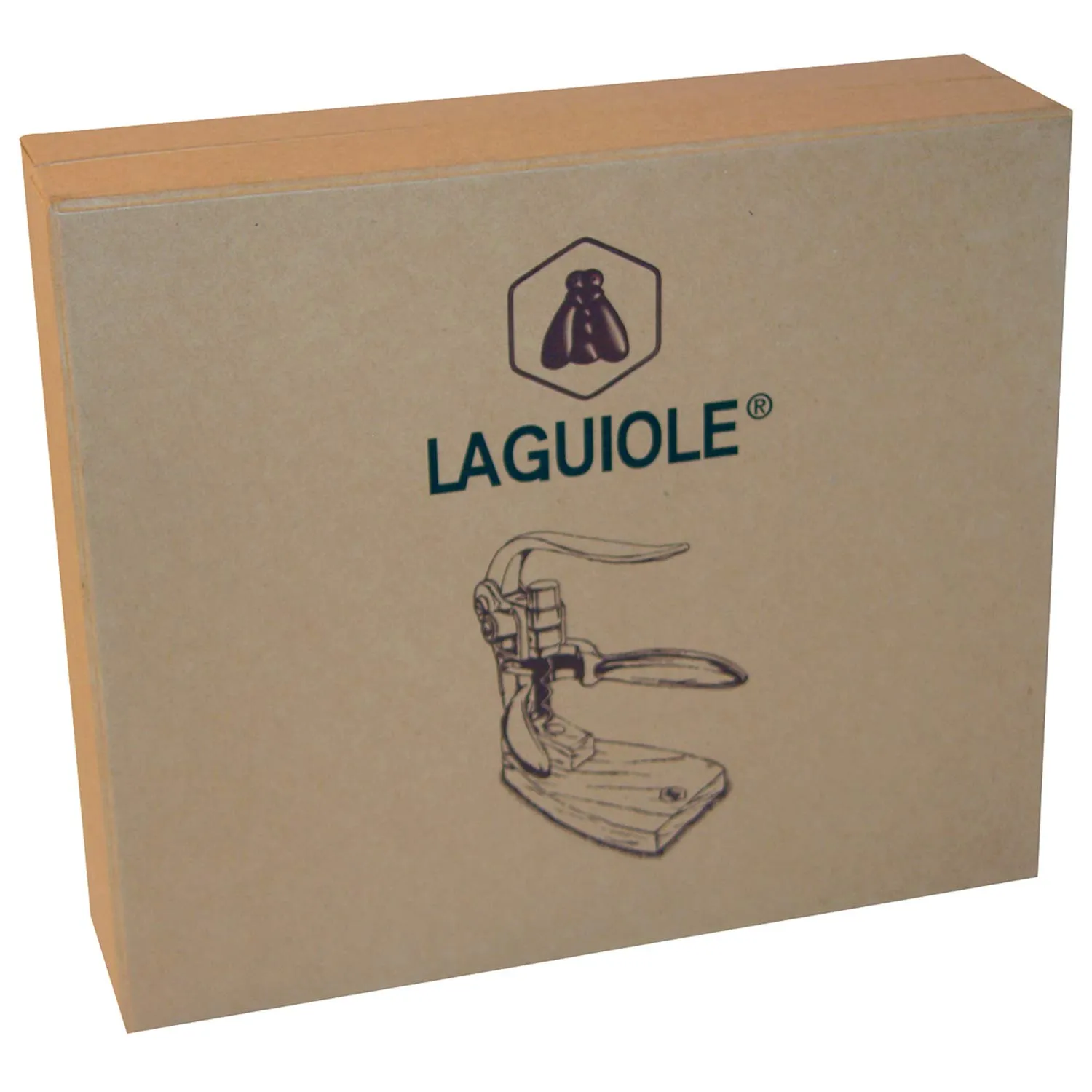 Laguiole en Aubrac cavatappi leva base legno 15 cm argento