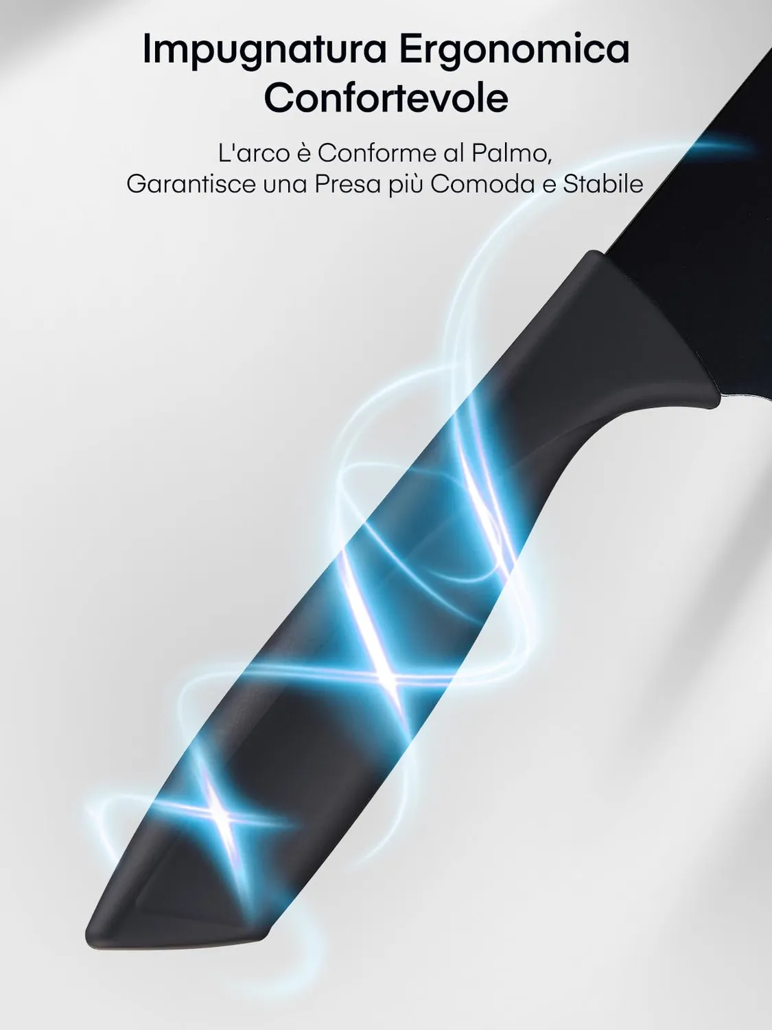 D.Perlla set coltelli 16 pezzi antiaderenti nero acrilico