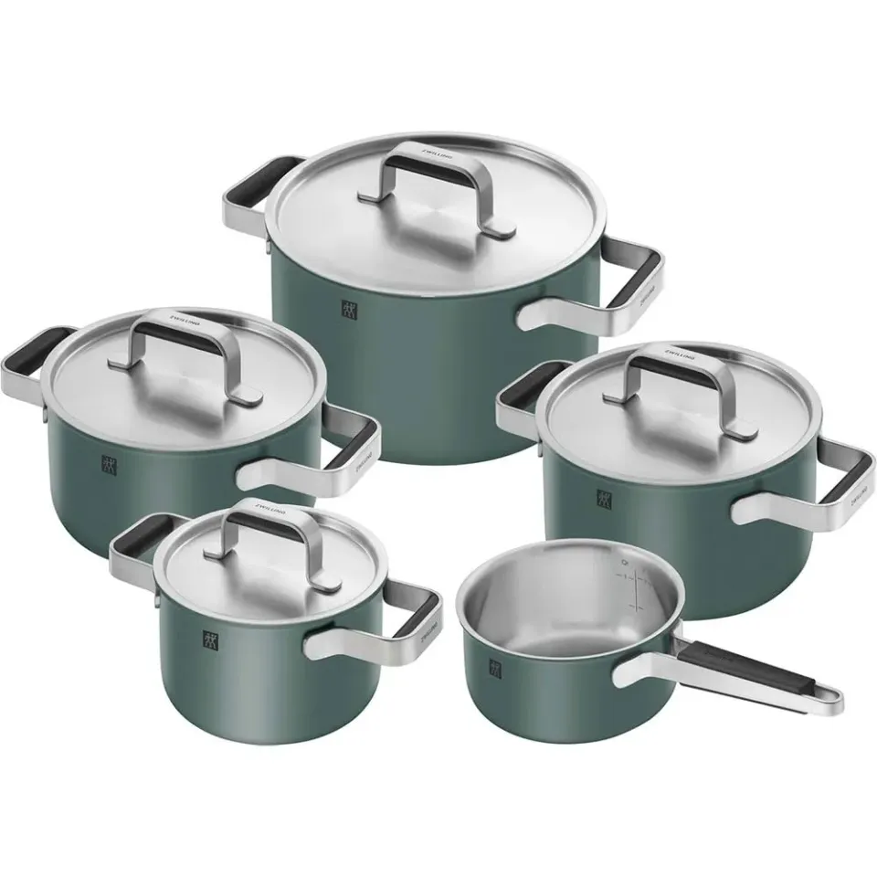 Zwilling Pure Set 5 Pentole Acciaio Verde 3 Strati
