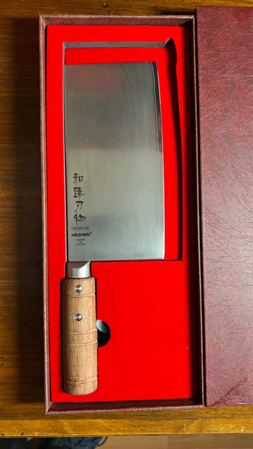 Hezhen Mannaia Cinese Coltello 18 cm Legno Padauk