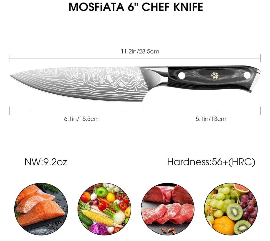 MOSFiATA Coltello Chef 15cm EN1.4116 Micarta Affilato