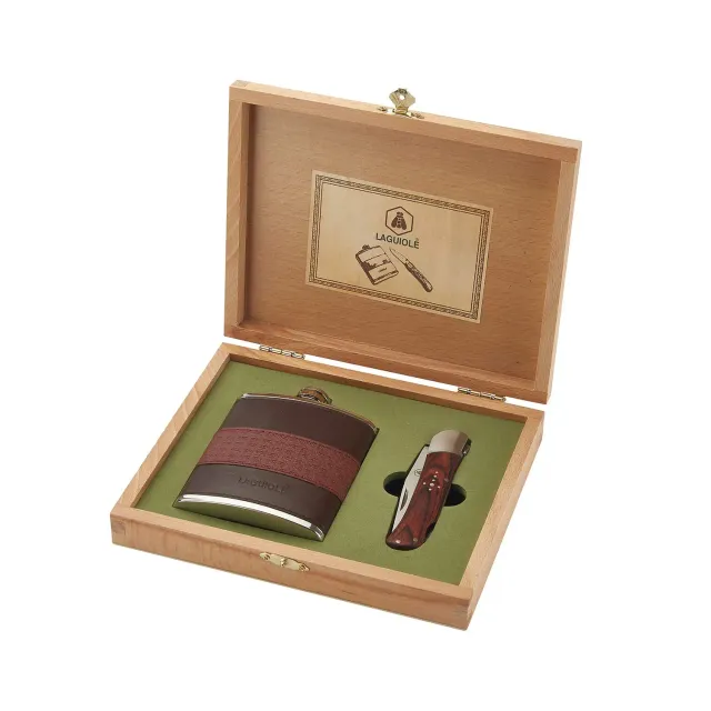 Laguiole en Aubrac set caccia pesca fiaschetta coltello