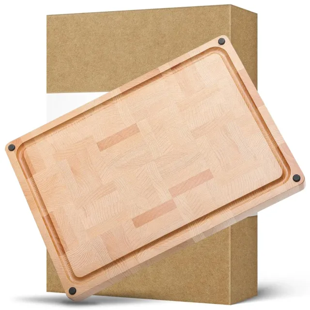 HEZHEN tagliere cucina legno faggio doppio lato scanalatura