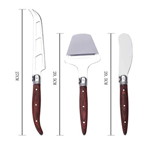 Laguiole en Aubrac set 3 coltelli formaggio legno marrone