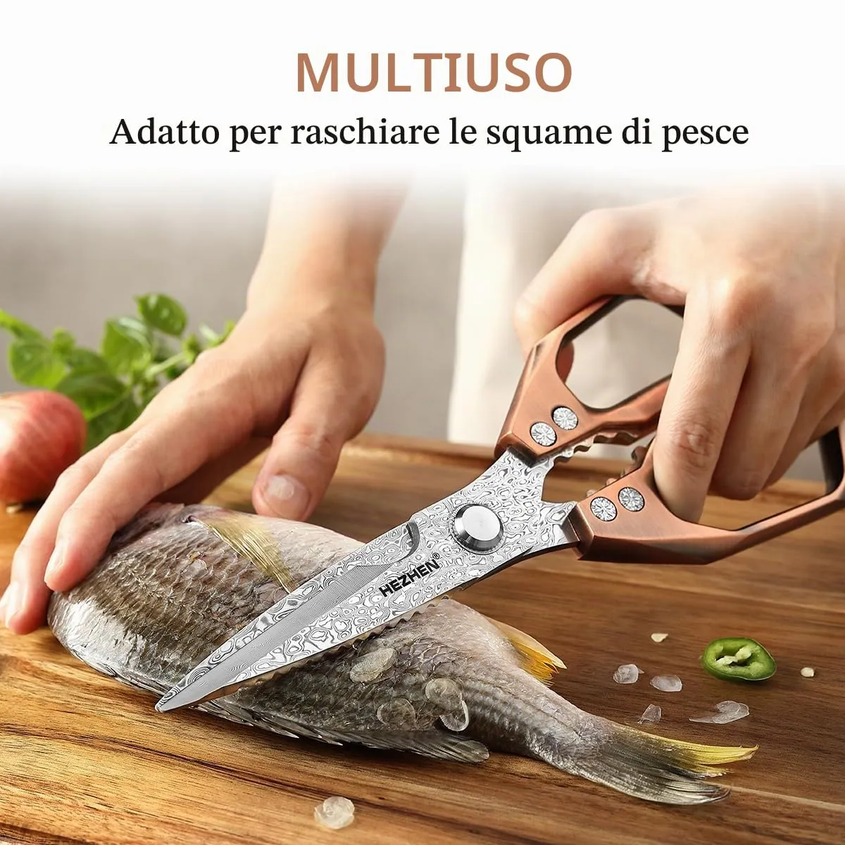 Hezhen forbici cucina damasco 110 strati