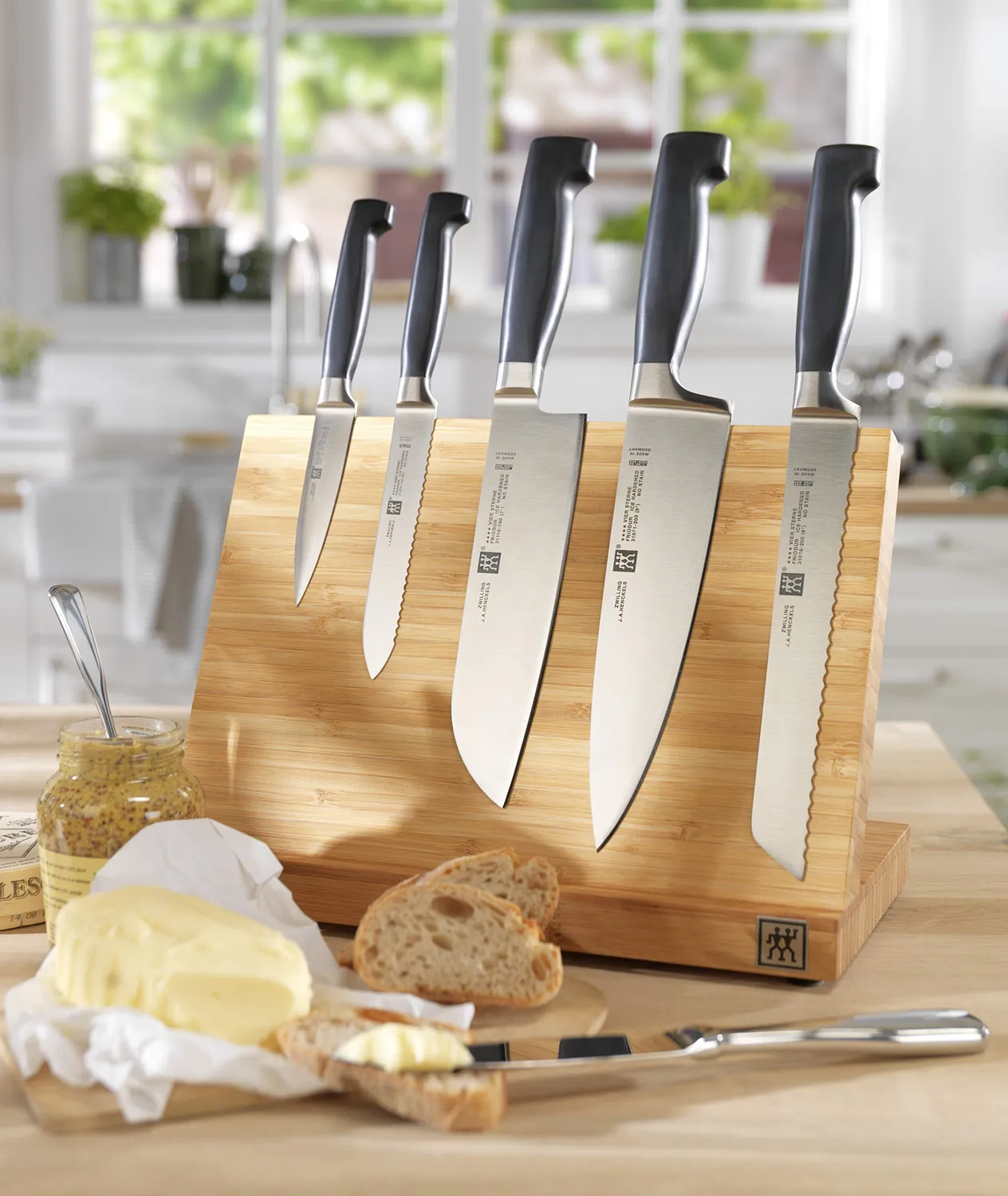 Zwilling ceppo magnetico coltelli bambù naturale
